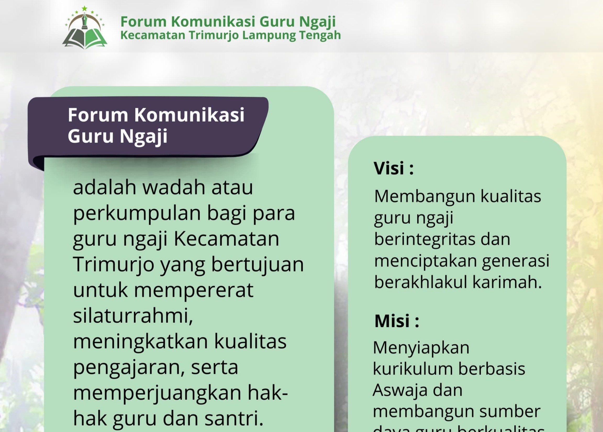 Forum Guru Ngaji Trimurjo Bakal Bentuk Struktur Pengurus