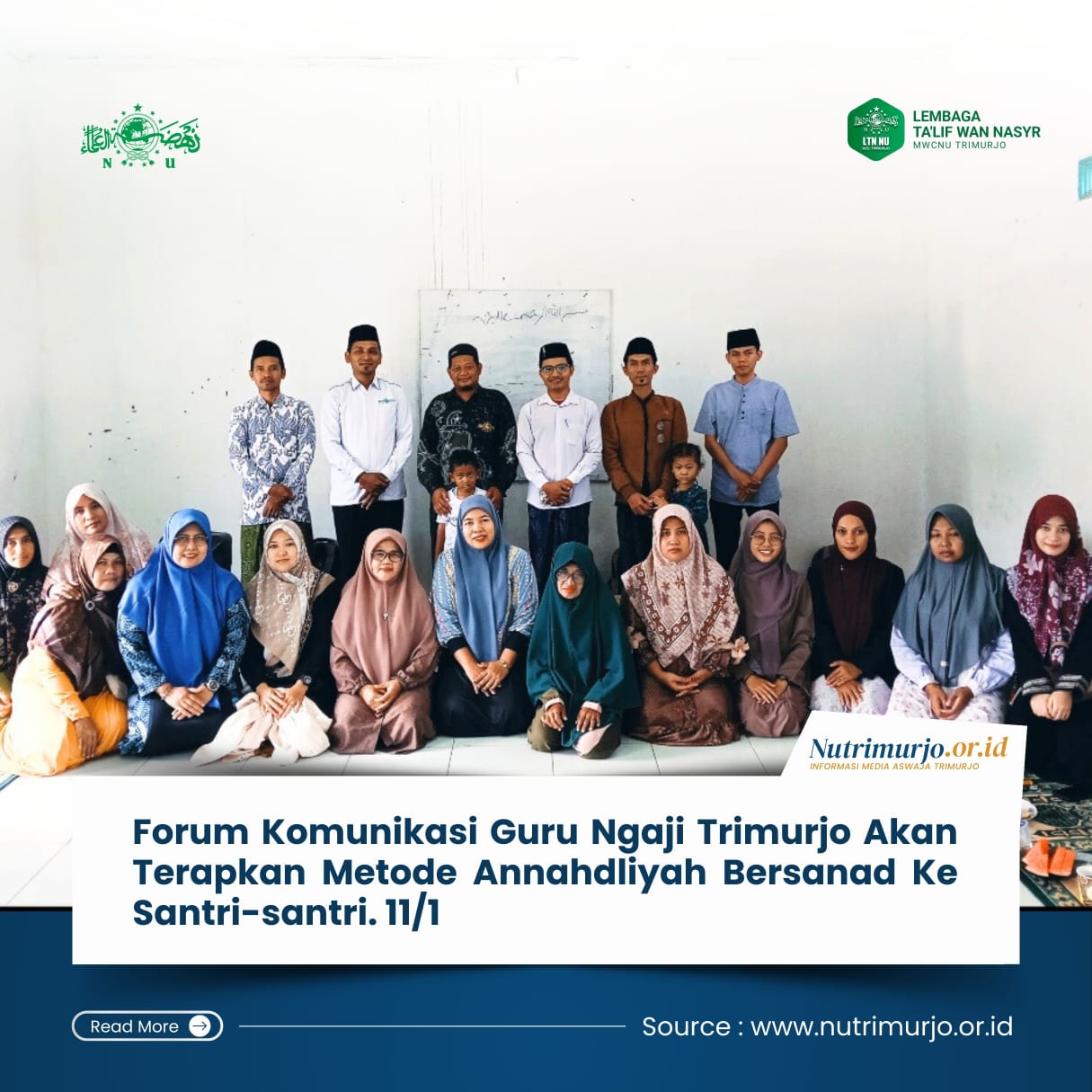 FKGN Trimurjo Perkuat Mutu TPQ NU: Puluhan Lembaga Kantongi Izin Operasional dan Siap Terapkan Kurikulum An-Nahdliyyah ‎