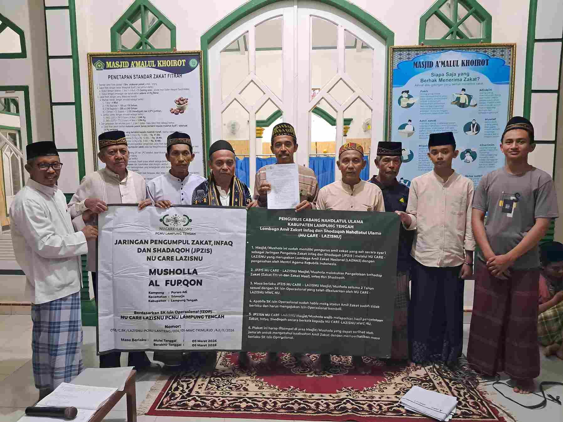 8 Ranting di Trimurjo Terima SK Amil, Total 51 JPZISNU Mushola dan Masjid